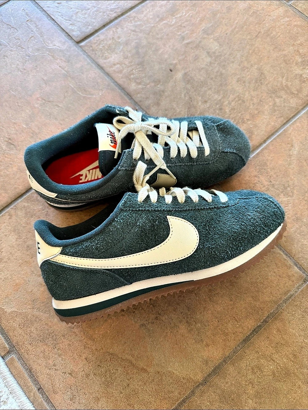 Nike Cortez Vintage Chlorophyll Suede Green & Cream Sneakers